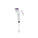 CELESTINE - Chatham® Pear Alexandrite Split Shank Ring 950 Platinum