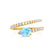 CELESTINE - Pear Aqua Spinel Split Shank Ring 18k Yellow Gold