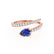 CELESTINE - Pear Blue Sapphire Split Shank Ring 18k Rose Gold