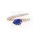 CELESTINE - Pear Blue Sapphire Split Shank Ring 18k Rose Gold