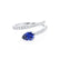CELESTINE - Pear Blue Sapphire Split Shank Ring 950 Platinum