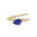 CELESTINE - Pear Blue Sapphire Split Shank Ring 18k Yellow Gold