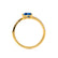 CELESTINE - Pear Blue Sapphire Split Shank Ring 18k Yellow Gold