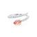 CELESTINE - Pear Champagne Sapphire Split Shank Ring 18k White Gold