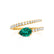 CELESTINE - Chatham® Pear Emerald Split Shank Ring 18k Yellow Gold