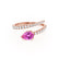 CELESTINE - Pear Pink Sapphire Split Shank Ring 18k Rose Gold