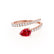 CELESTINE - Pear Ruby Split Shank Ring 18k Rose Gold