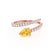 CELESTINE - Pear Yellow Sapphire Split Shank Ring 18k Rose Gold