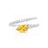 CELESTINE - Pear Yellow Sapphire Split Shank Ring 950 Platinum