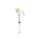 CELESTINE - Chatham® Pear Yellow Sapphire Split Shank Ring 950 Platinum