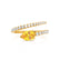 CELESTINE - Pear Yellow Sapphire Split Shank Ring 18k Yellow Gold