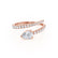 CELESTINE - Pear Moissanite Split Shank Ring 18k Rose Gold Engagement Ring Lily Arkwright