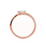 CELESTINE - Pear Moissanite Split Shank Ring 18k Rose Gold Engagement Ring Lily Arkwright
