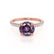 COCO- Round Alexandrite & Diamond 18k Rose Gold Petite Hidden Halo Triple Pavé Shoulder Set Ring Engagement Ring Lily Arkwright