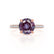 COCO- Round Alexandrite & Diamond 18k Rose Gold Petite Hidden Halo Triple Pavé Shoulder Set Ring Engagement Ring Lily Arkwright