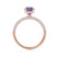 COCO- Round Alexandrite & Diamond 18k Rose Gold Petite Hidden Halo Triple Pavé Shoulder Set Ring Engagement Ring Lily Arkwright