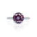 COCO- Round Alexandrite & Diamond 18k White Gold Petite Hidden Halo Triple Pavé Shoulder Set Ring Engagement Ring Lily Arkwright