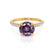 COCO- Round Alexandrite & Diamond 18k Yellow Gold Petite Hidden Halo Triple Pavé Shoulder Set Ring Engagement Ring Lily Arkwright