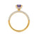 COCO- Round Alexandrite & Diamond 18k Yellow Gold Petite Hidden Halo Triple Pavé Shoulder Set Ring Engagement Ring Lily Arkwright