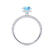 COCO- Round Aqua Spinel & Diamond 18k White Gold Petite Hidden Halo Triple Pavé Shoulder Set Ring Engagement Ring Lily Arkwright
