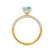 COCO- Round Aqua Spinel & Diamond 18k Yellow Gold Petite Hidden Halo Triple Pavé Shoulder Set Ring Engagement Ring Lily Arkwright