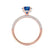 COCO- Round Blue Sapphire & Diamond 18k Rose Gold Petite Hidden Halo Triple Pavé Shoulder Set Ring Engagement Ring Lily Arkwright