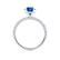 COCO- Round Blue Sapphire & Diamond 18k White Gold Petite Hidden Halo Triple Pavé Shoulder Set Ring Engagement Ring Lily Arkwright