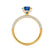COCO- Round Blue Sapphire & Diamond 18k Yellow Gold Petite Hidden Halo Triple Pavé Shoulder Set Ring Engagement Ring Lily Arkwright