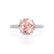 COCO- Round Champagne Sapphire & Diamond 18k White Gold Petite Hidden Halo Triple Pavé Shoulder Set Ring Engagement Ring Lily Arkwright