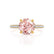 COCO- Round Champagne Sapphire & Diamond 18k Yellow Gold Petite Hidden Halo Triple Pavé Shoulder Set Ring Engagement Ring Lily Arkwright