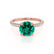 COCO- Round Emerald & Diamond 18k Rose Gold Petite Hidden Halo Triple Pavé Shoulder Set Ring Engagement Ring Lily Arkwright