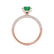 COCO- Round Emerald & Diamond 18k Rose Gold Petite Hidden Halo Triple Pavé Shoulder Set Ring Engagement Ring Lily Arkwright