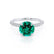 COCO- Round Emerald & Diamond 950 Platinum Petite Hidden Halo Triple Pavé Shoulder Set Ring Engagement Ring Lily Arkwright