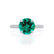 COCO- Round Emerald & Diamond 950 Platinum Petite Hidden Halo Triple Pavé Shoulder Set Ring Engagement Ring Lily Arkwright