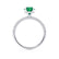 COCO- Round Emerald & Diamond 18k White Gold Petite Hidden Halo Triple Pavé Shoulder Set Ring Engagement Ring Lily Arkwright