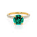 COCO- Round Emerald & Diamond 18k Yellow Gold Petite Hidden Halo Triple Pavé Shoulder Set Ring Engagement Ring Lily Arkwright