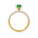 COCO- Round Emerald & Diamond 18k Yellow Gold Petite Hidden Halo Triple Pavé Shoulder Set Ring Engagement Ring Lily Arkwright