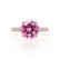 COCO- Round Pink Sapphire & Diamond 18k Rose Gold Petite Hidden Halo Triple Pavé Shoulder Set Ring Engagement Ring Lily Arkwright
