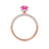 COCO- Round Pink Sapphire & Diamond 18k Rose Gold Petite Hidden Halo Triple Pavé Shoulder Set Ring Engagement Ring Lily Arkwright