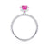 COCO- Round Pink Sapphire & Diamond 18k White Gold Petite Hidden Halo Triple Pavé Shoulder Set Ring Engagement Ring Lily Arkwright