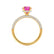 COCO- Round Pink Sapphire & Diamond 18k Yellow Gold Petite Hidden Halo Triple Pavé Shoulder Set Ring Engagement Ring Lily Arkwright