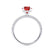 COCO- Round Ruby & Diamond 18k White Gold Petite Hidden Halo Triple Pavé Shoulder Set Ring Engagement Ring Lily Arkwright
