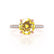 COCO- Round Yellow Sapphire & Diamond 18k Rose Gold Petite Hidden Halo Triple Pavé Shoulder Set Ring Engagement Ring Lily Arkwright