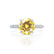 COCO- Round Yellow Sapphire & Diamond 950 Platinum Petite Hidden Halo Triple Pavé Shoulder Set Ring Engagement Ring Lily Arkwright