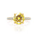 COCO- Round Yellow Sapphire & Diamond 18k Yellow Gold Petite Hidden Halo Triple Pavé Shoulder Set Ring Engagement Ring Lily Arkwright