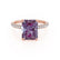COCO - Radiant Alexandrite & Diamond 18k Rose Gold Petite Hidden Halo Triple Pavé Shoulder Set Ring Engagement Ring Lily Arkwright