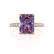 COCO - Radiant Alexandrite & Diamond 18k Rose Gold Petite Hidden Halo Triple Pavé Shoulder Set Ring Engagement Ring Lily Arkwright