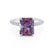 COCO - Radiant Alexandrite & Diamond 18k White Gold Petite Hidden Halo Triple Pavé Shoulder Set Ring Engagement Ring Lily Arkwright