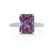 COCO - Radiant Alexandrite & Diamond 950 Platinum Petite Hidden Halo Triple Pavé Shoulder Set Ring Engagement Ring Lily Arkwright