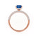 COCO - Radiant Blue Sapphire & Diamond 18k Rose Gold Petite Hidden Halo Triple Pavé Shoulder Set Ring Engagement Ring Lily Arkwright